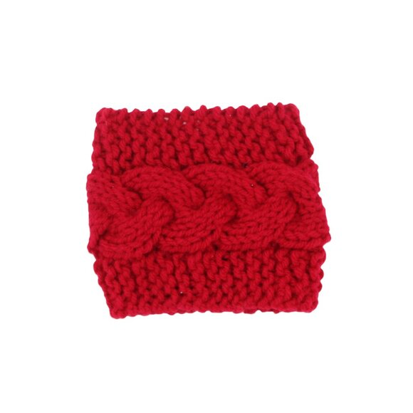 Handmade Hand Knit Cherry Red Cable Knit Candle Cozy - Picture 3 of 4